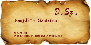 Domján Szabina névjegykártya