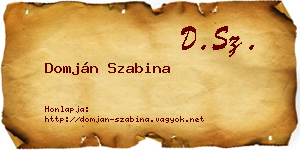 Domján Szabina névjegykártya